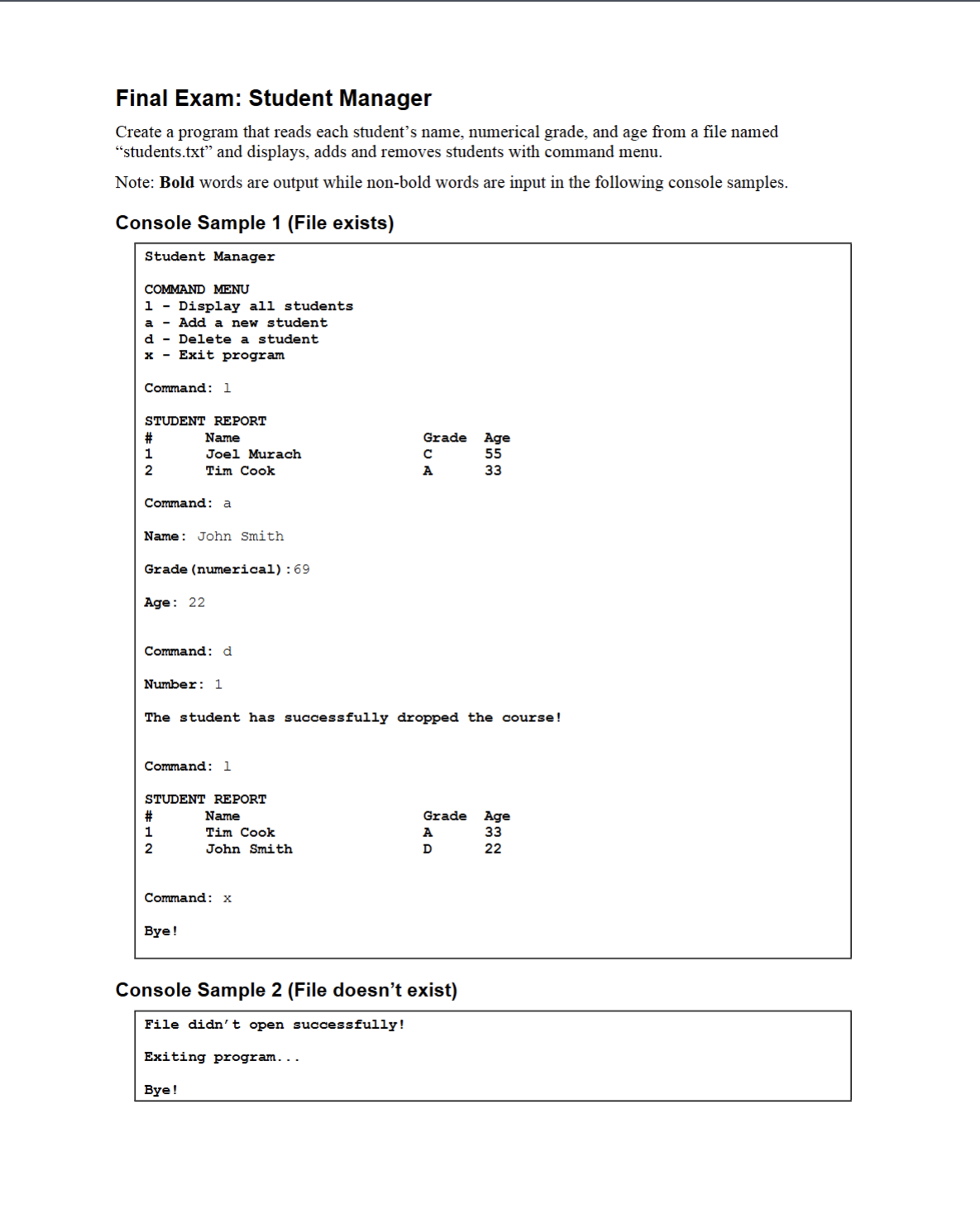 please use C + + ( files + vector + enum ) also