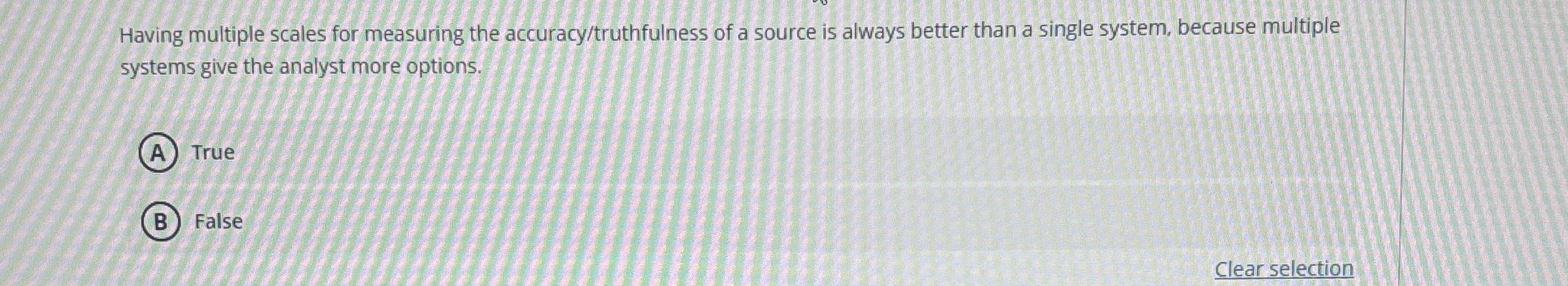 Having multiple scales for measuring the accuracy