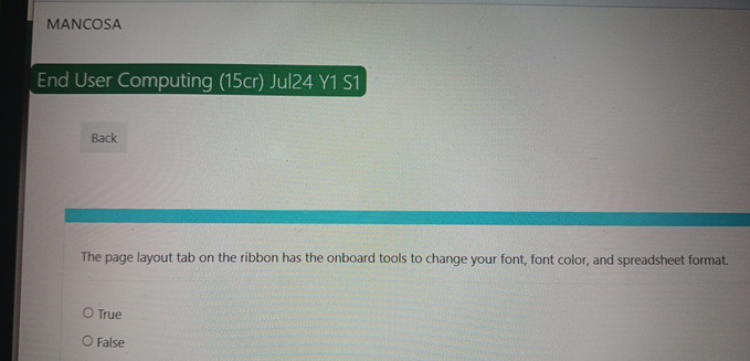 MANCOSA End User Computing ( 1 5 cr ) Jul 2 4 Y 1