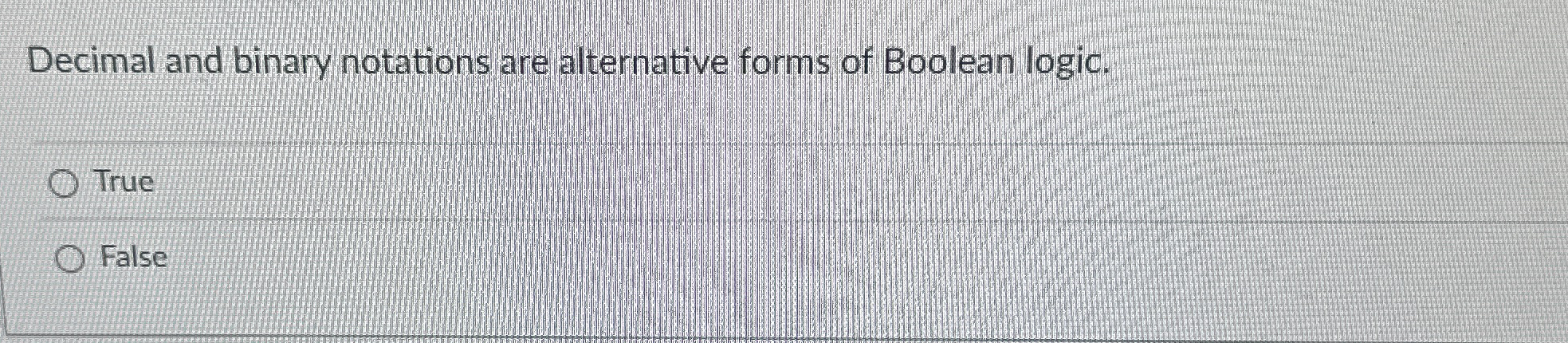 Decimal and binary notations are alternative