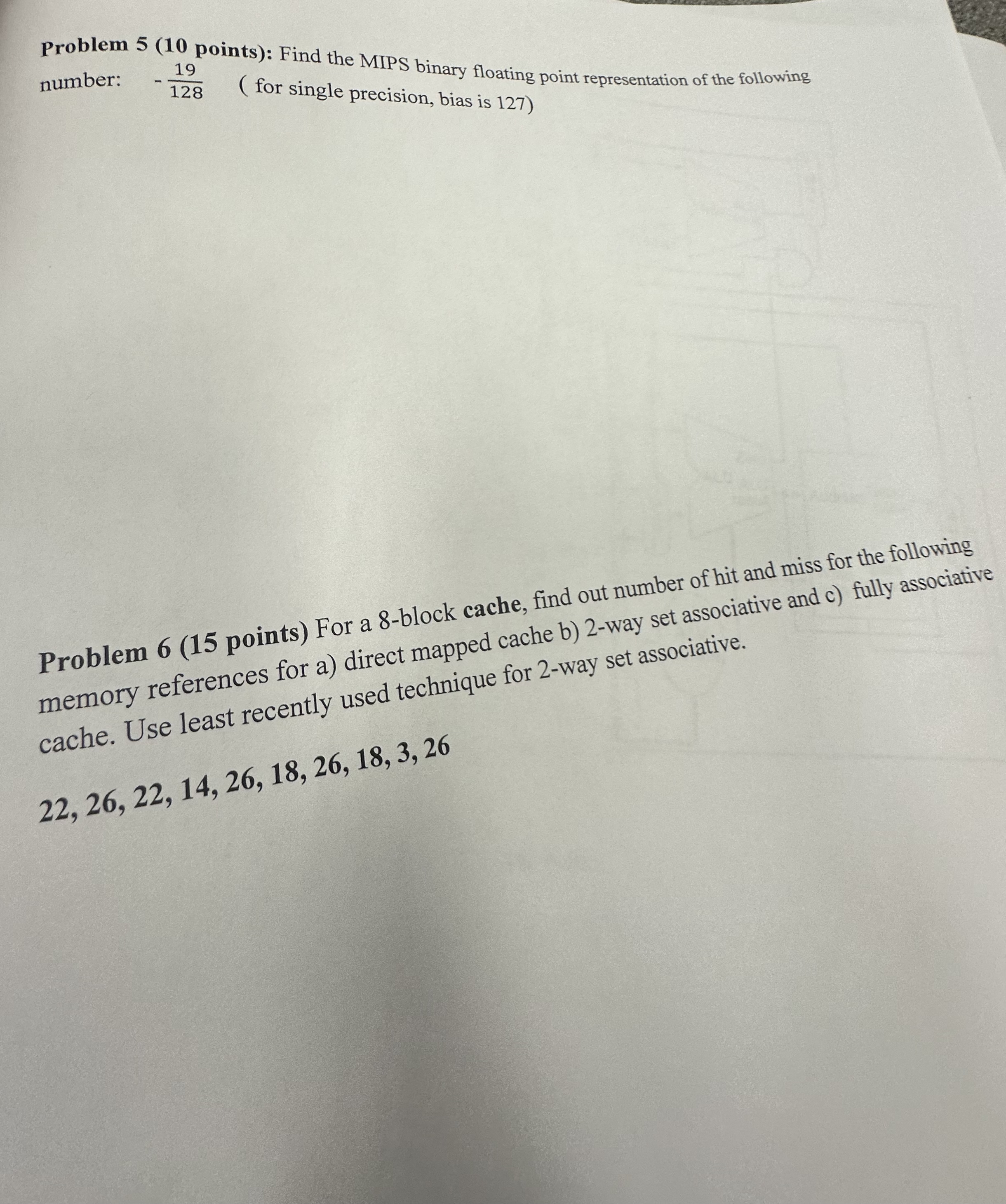 Problem 5 ( 1 0 points ) : Find the MIPS binary