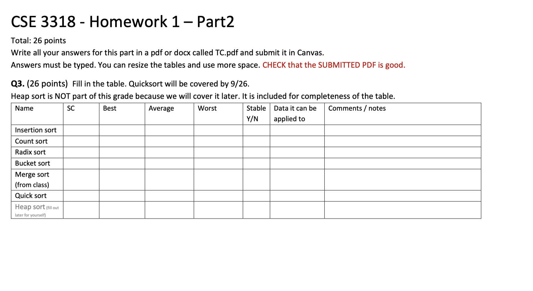 no CSE 3 3 1 8 - Homework 1 - Part 2 Total: 2 6