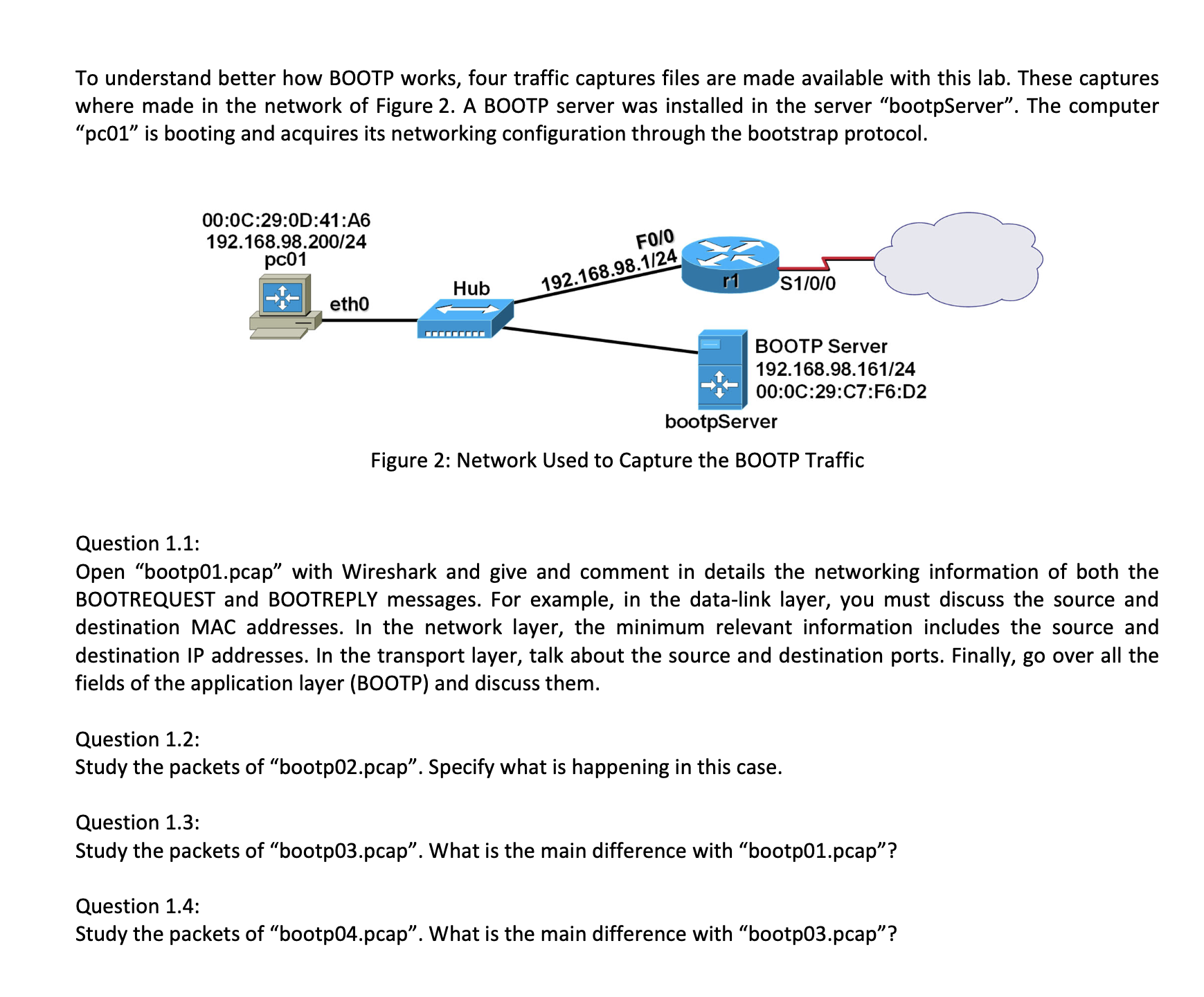 To understand better how BOOTP works, four