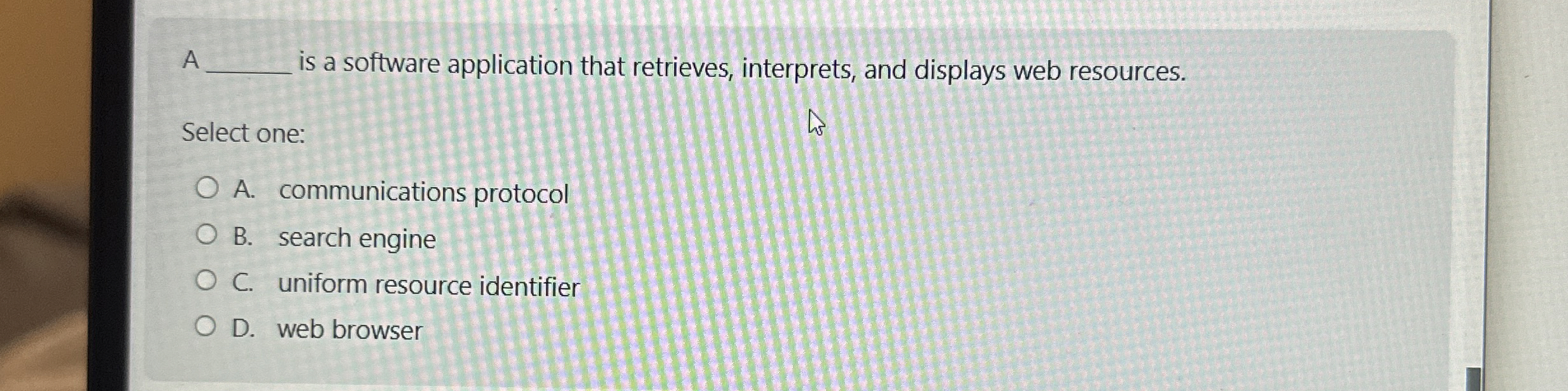 A is a software application that retrieves,