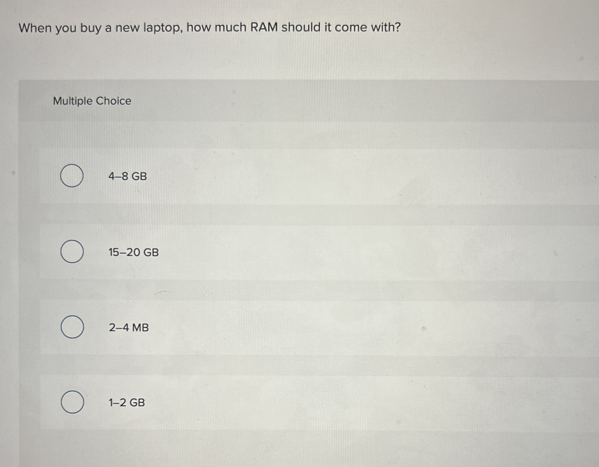 When you buy a new laptop, how much RAM should it
