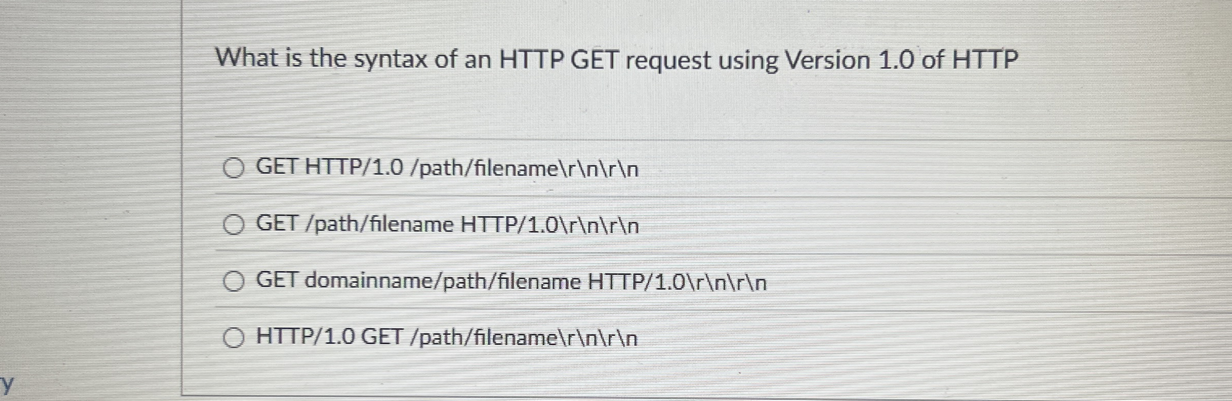 What is the syntax of an HTTP GET request using