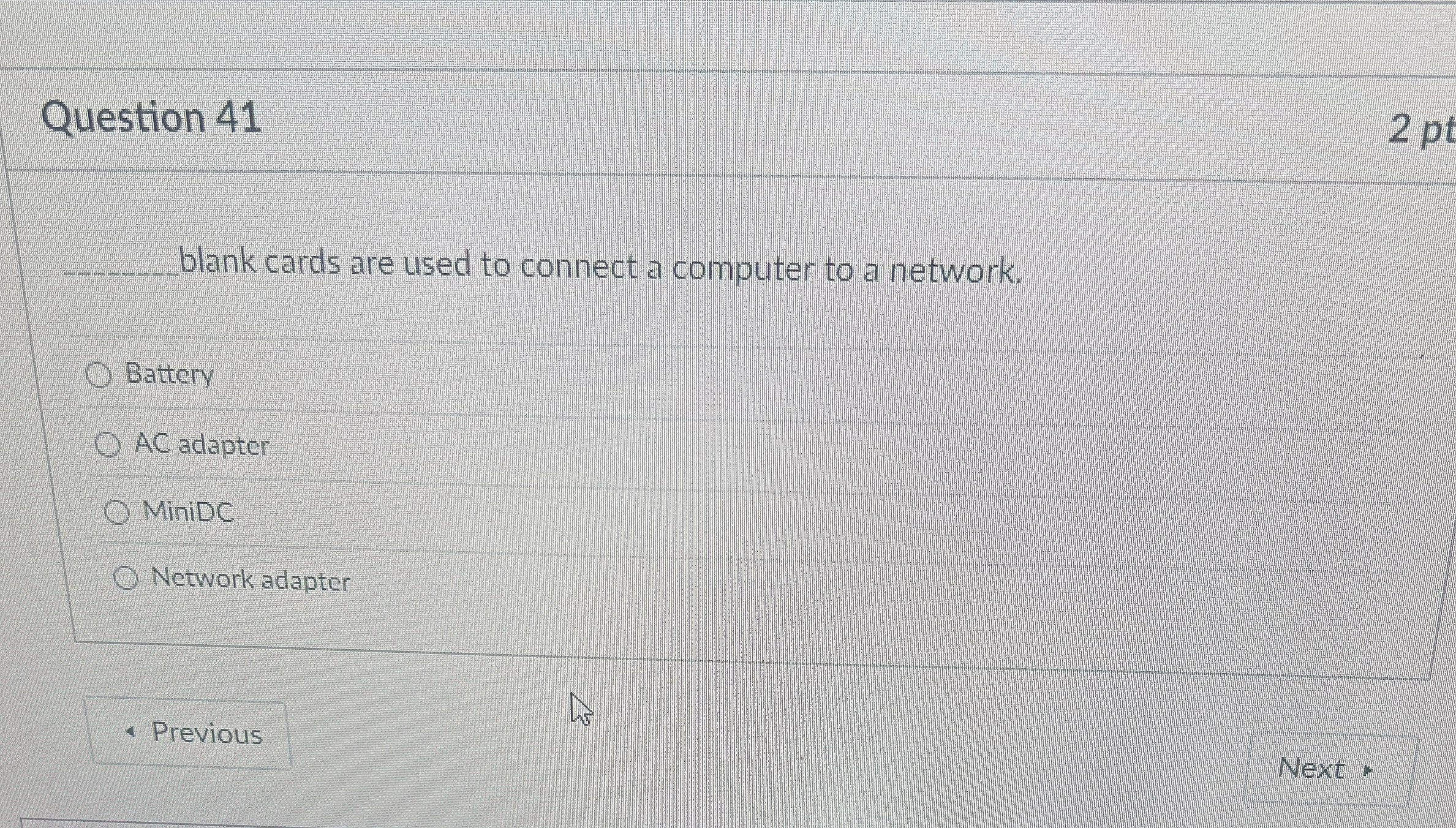 Question 4 1 blank cards are used to connect a