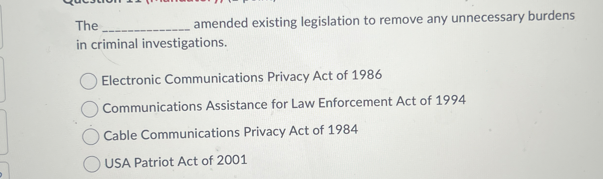 The q , amended existing legislation to remove