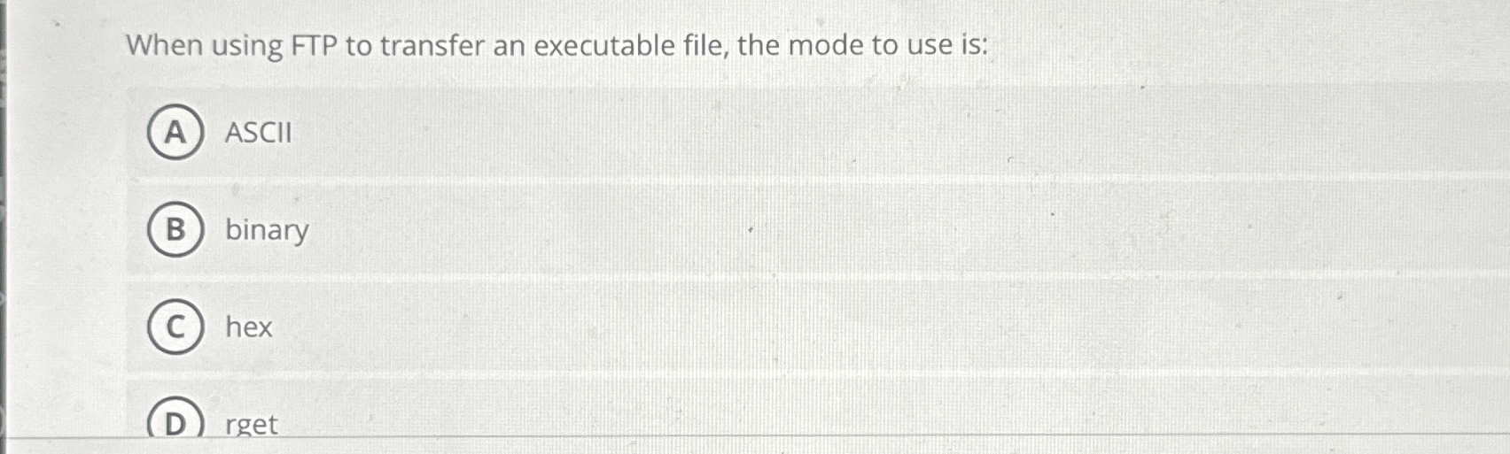 When using FTP to transfer an executable file,