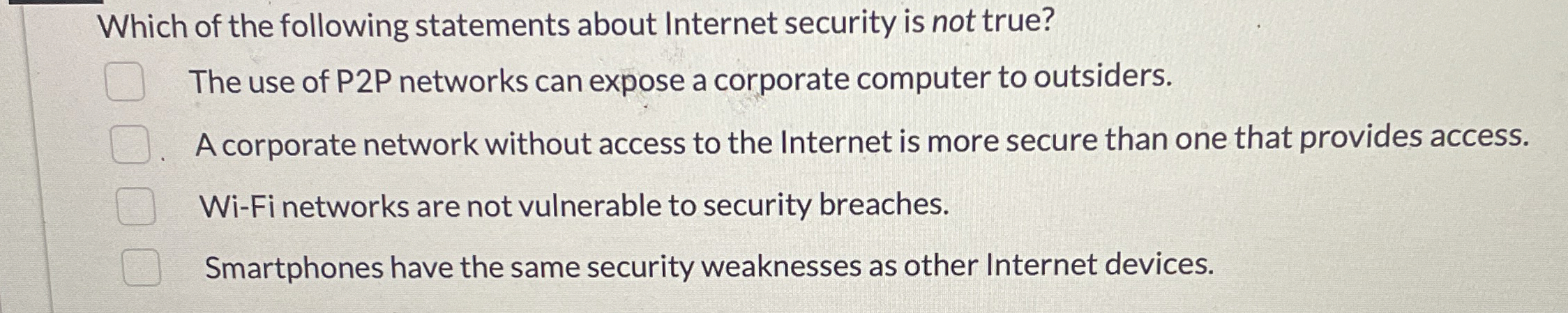 Which of the following statements about Internet