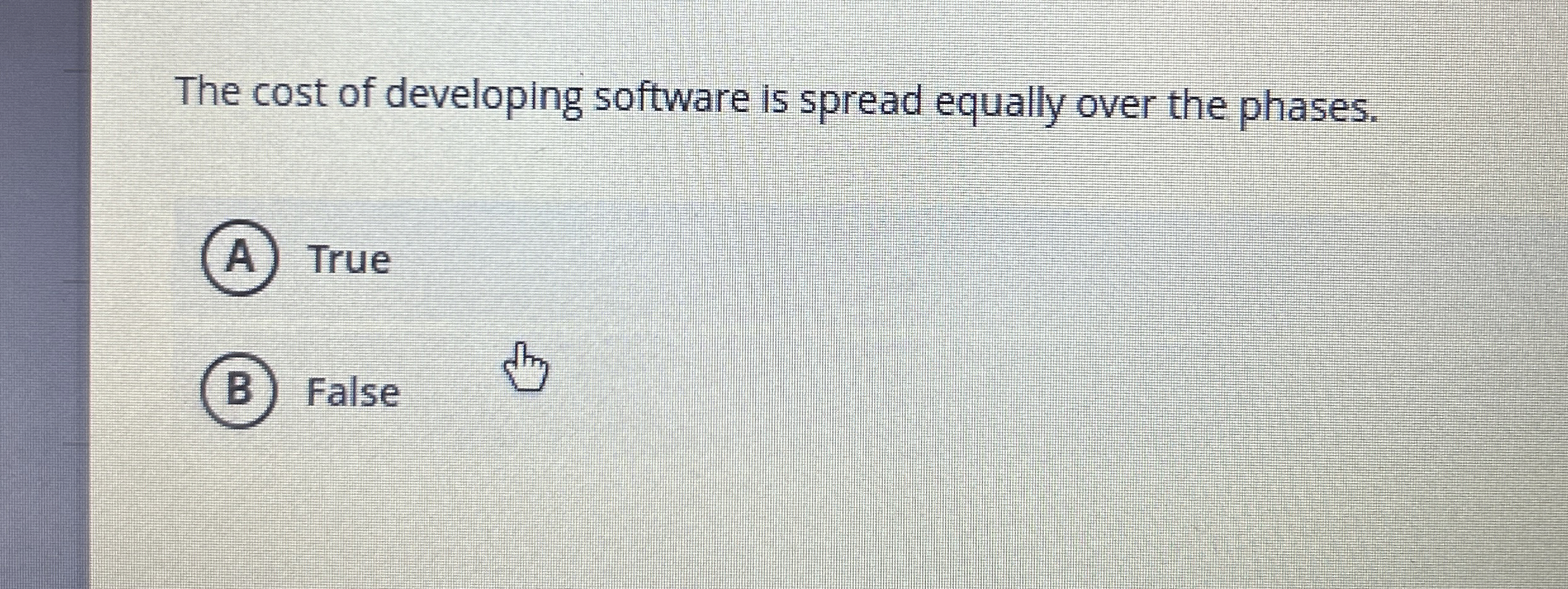 The cost of developing software is spread equally