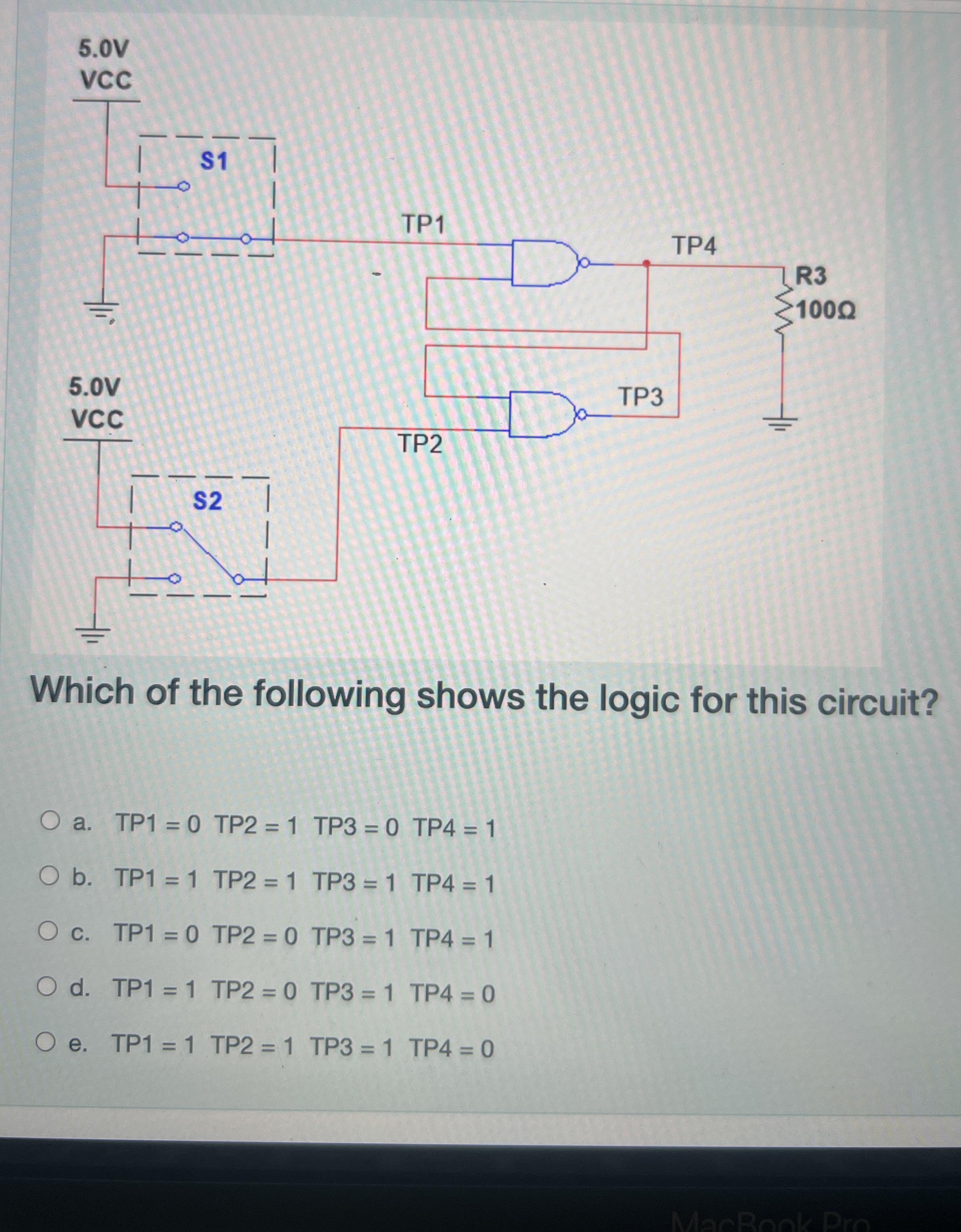 Which of the following shows the logic for this