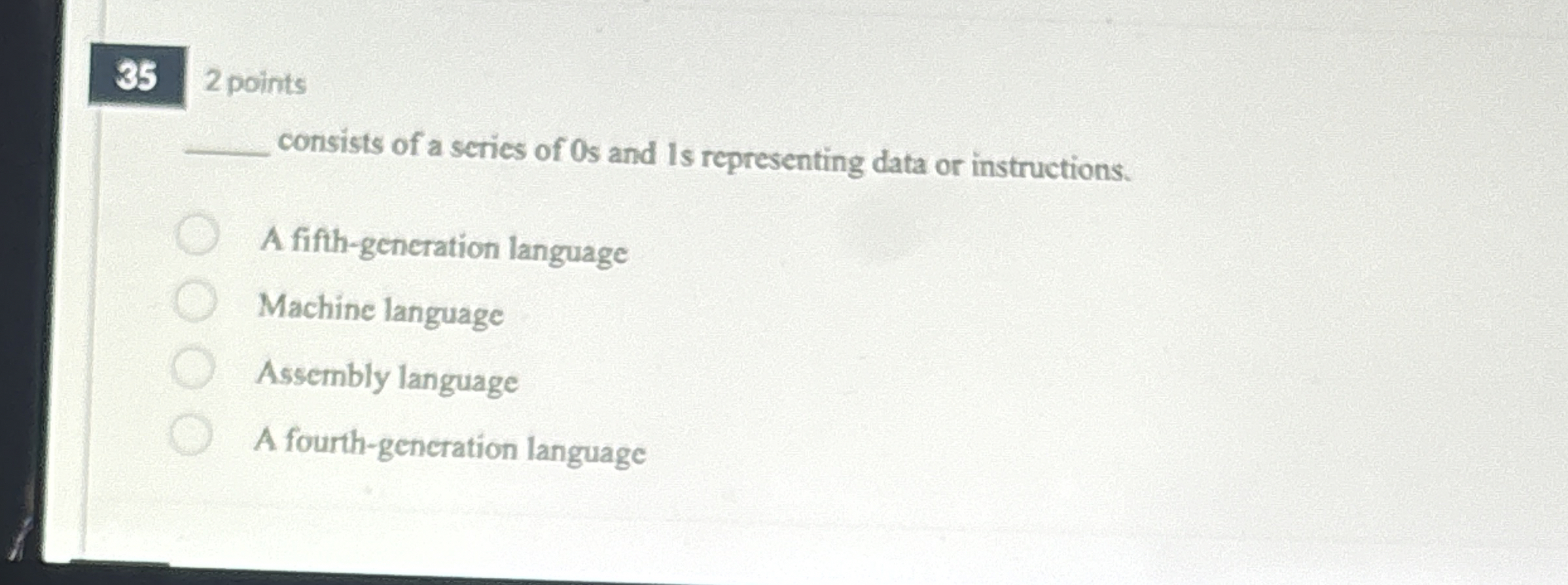 consists of a scries of 0 s and is representing