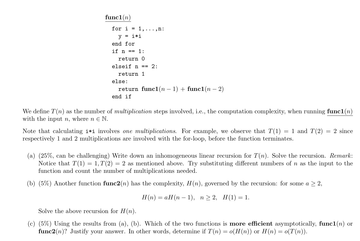 We define T ( n ) as the number of multiplication