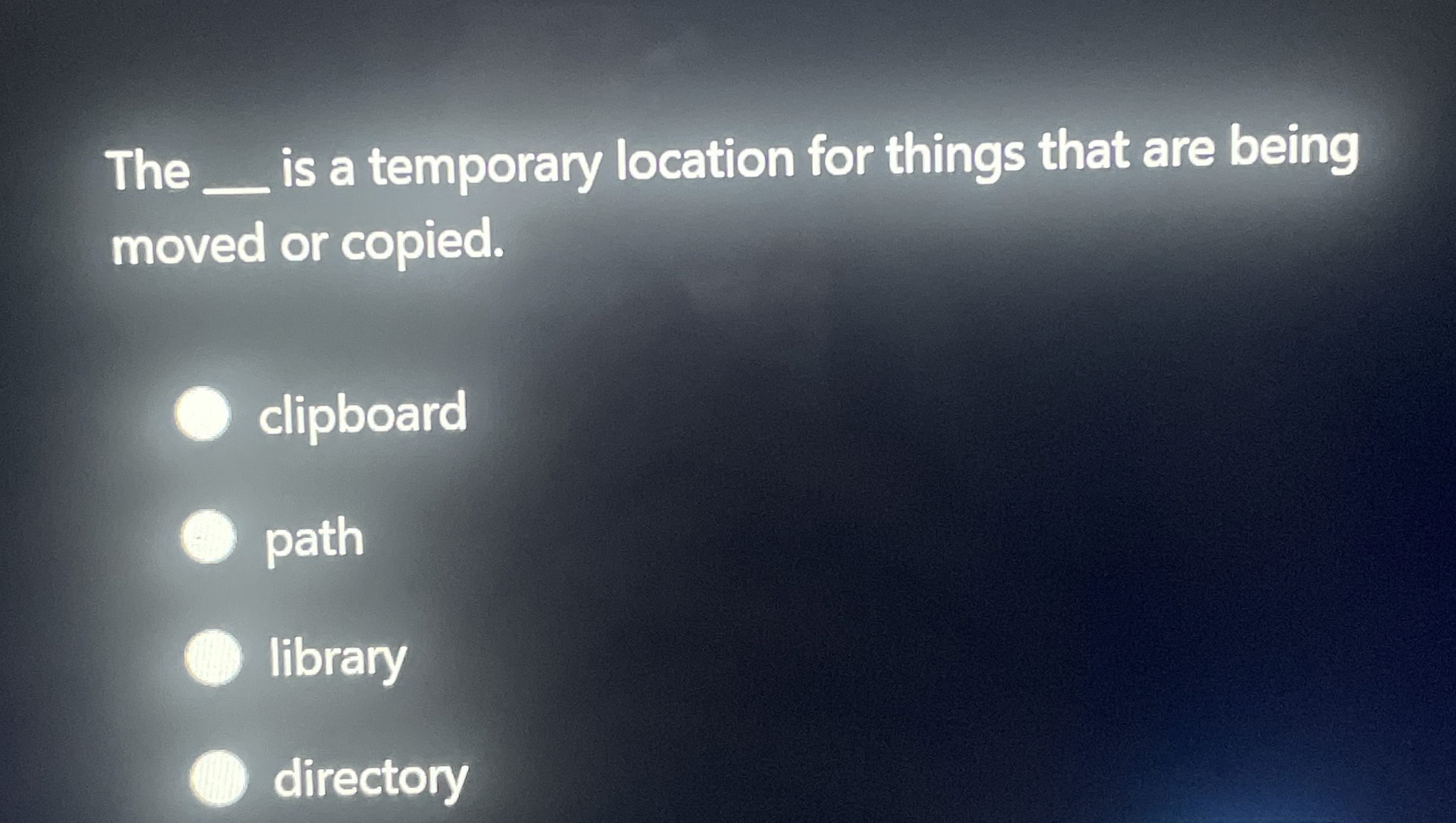 The is a temporary location for things that are