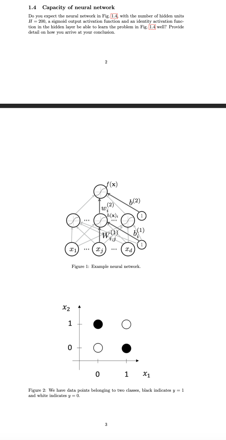 1 . 4 Capacity of neural network Do you expect