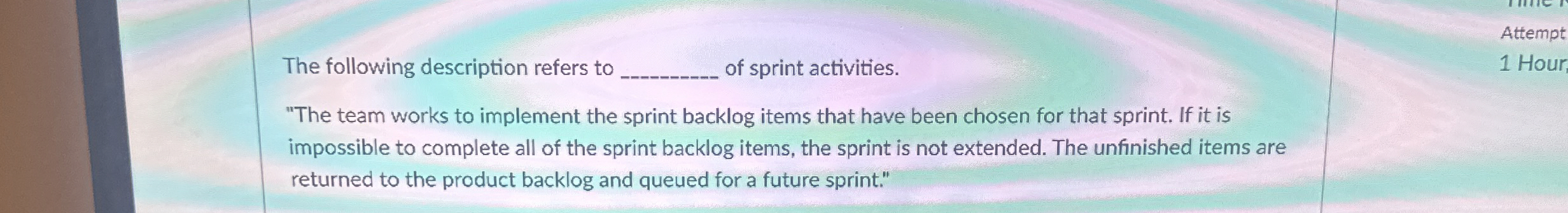 The following description refers to of sprint