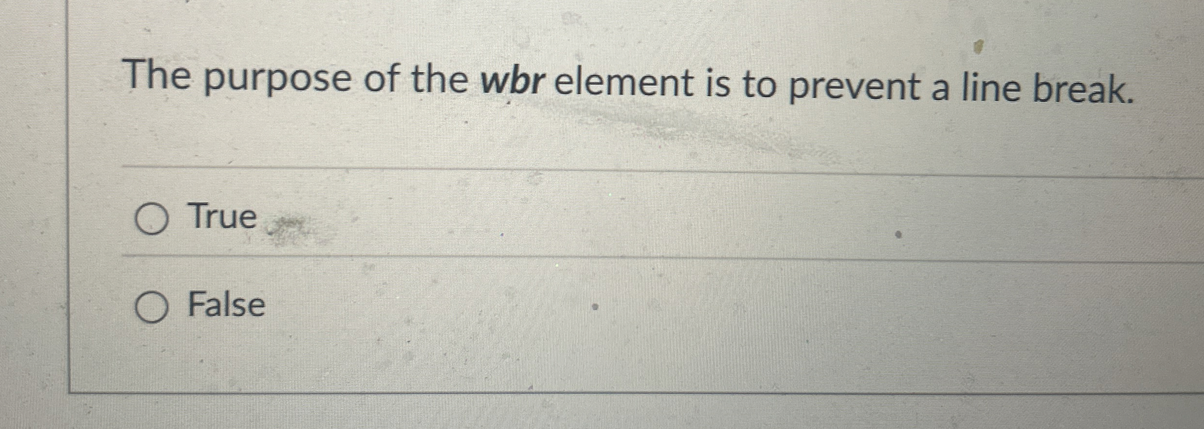 The purpose of the wbr element is to prevent a