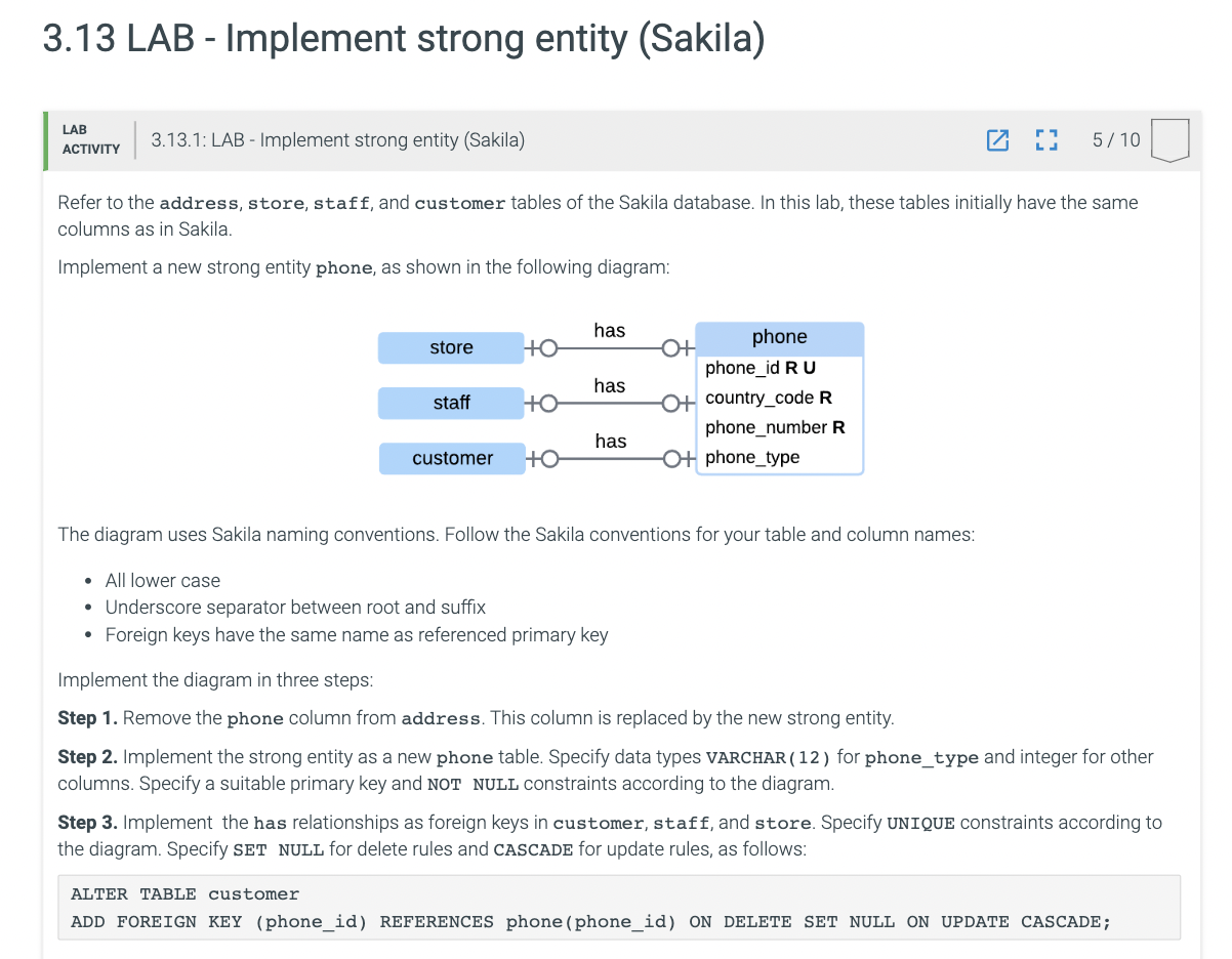 Write code in main.sql Initialize.sql ( read