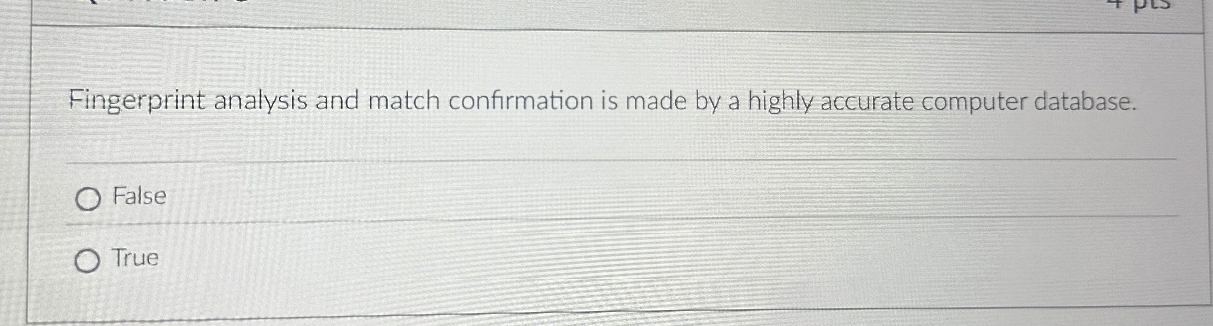 Fingerprint analysis and match confirmation is
