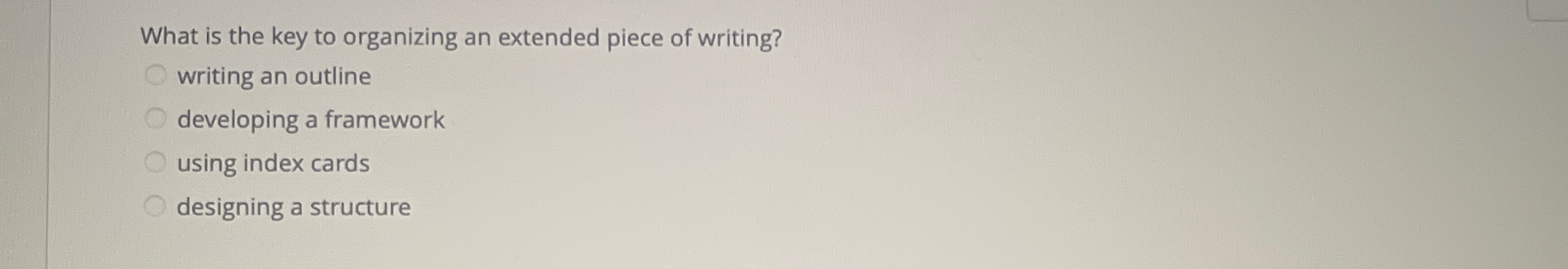 What is the key to organizing an extended piece