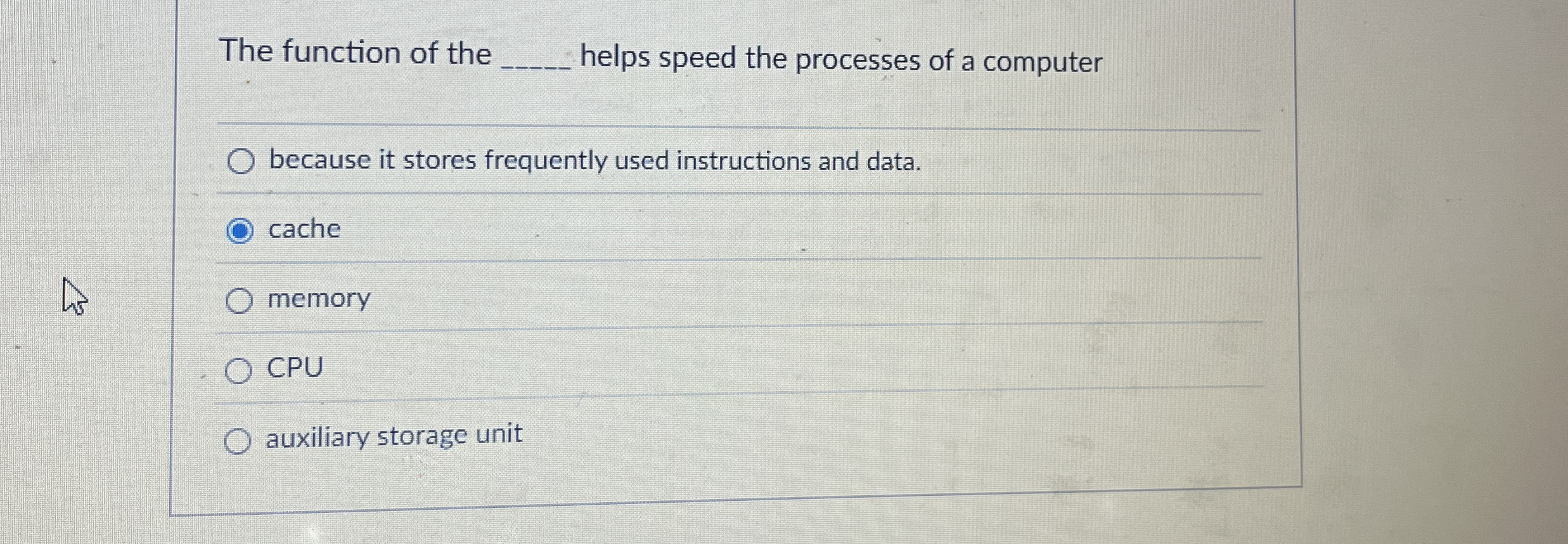 The function of the helps speed the processes of