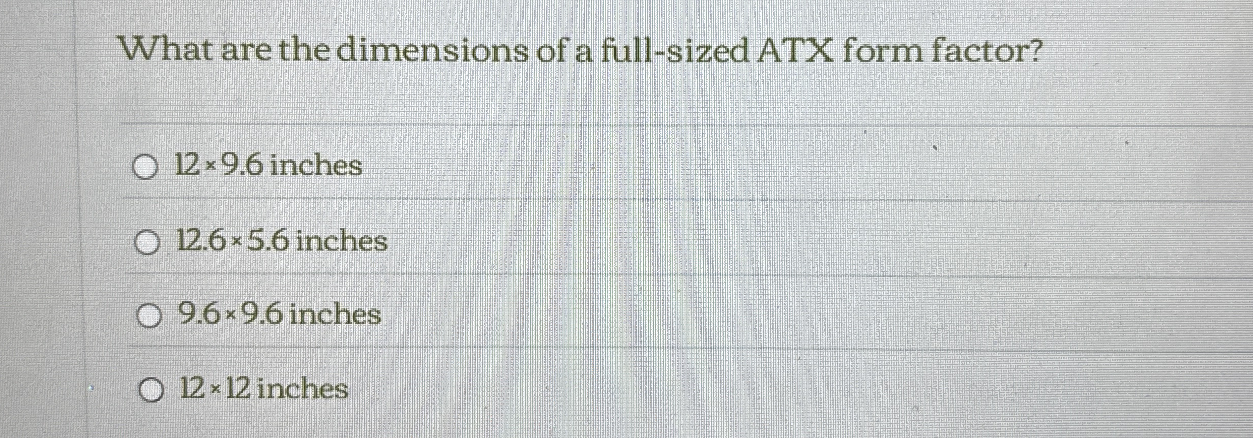 What are the dimensions of a full - sized ATX