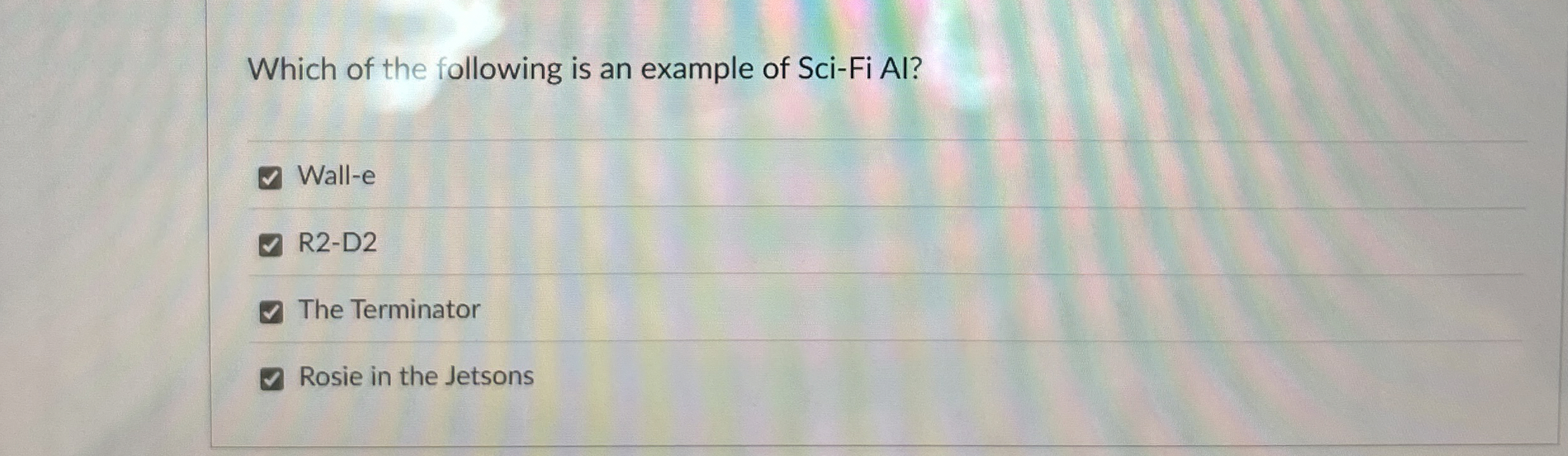 Which of the following is an example of Sci - Fi