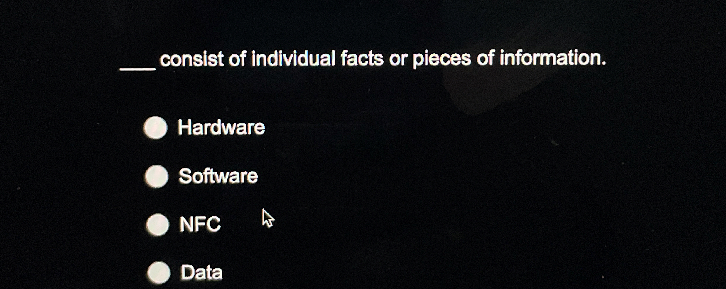 q , consist of individual facts or pieces of