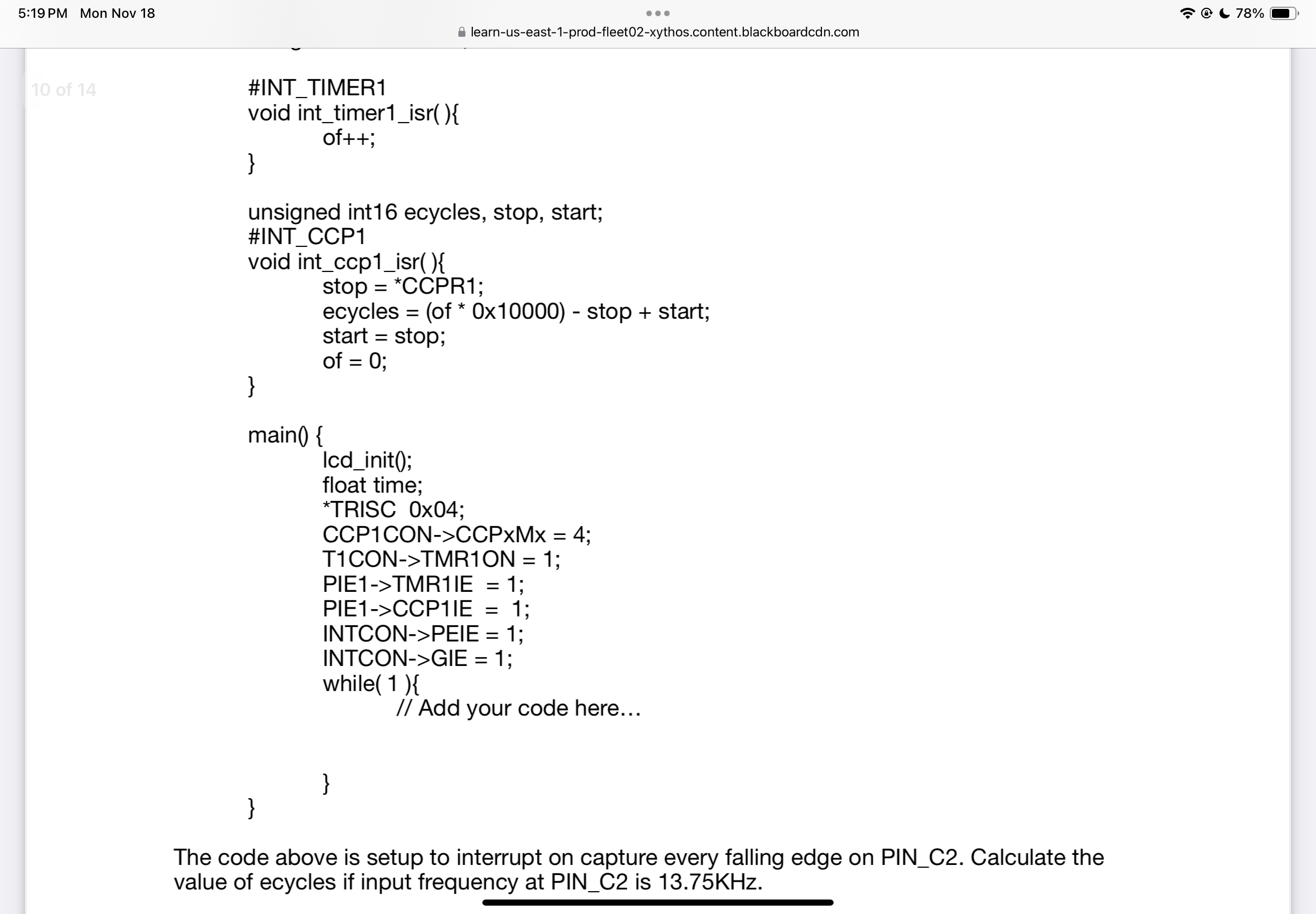 ` ` ` #INT _ TIMER 1 void int _ timer 1 _ isr ( )