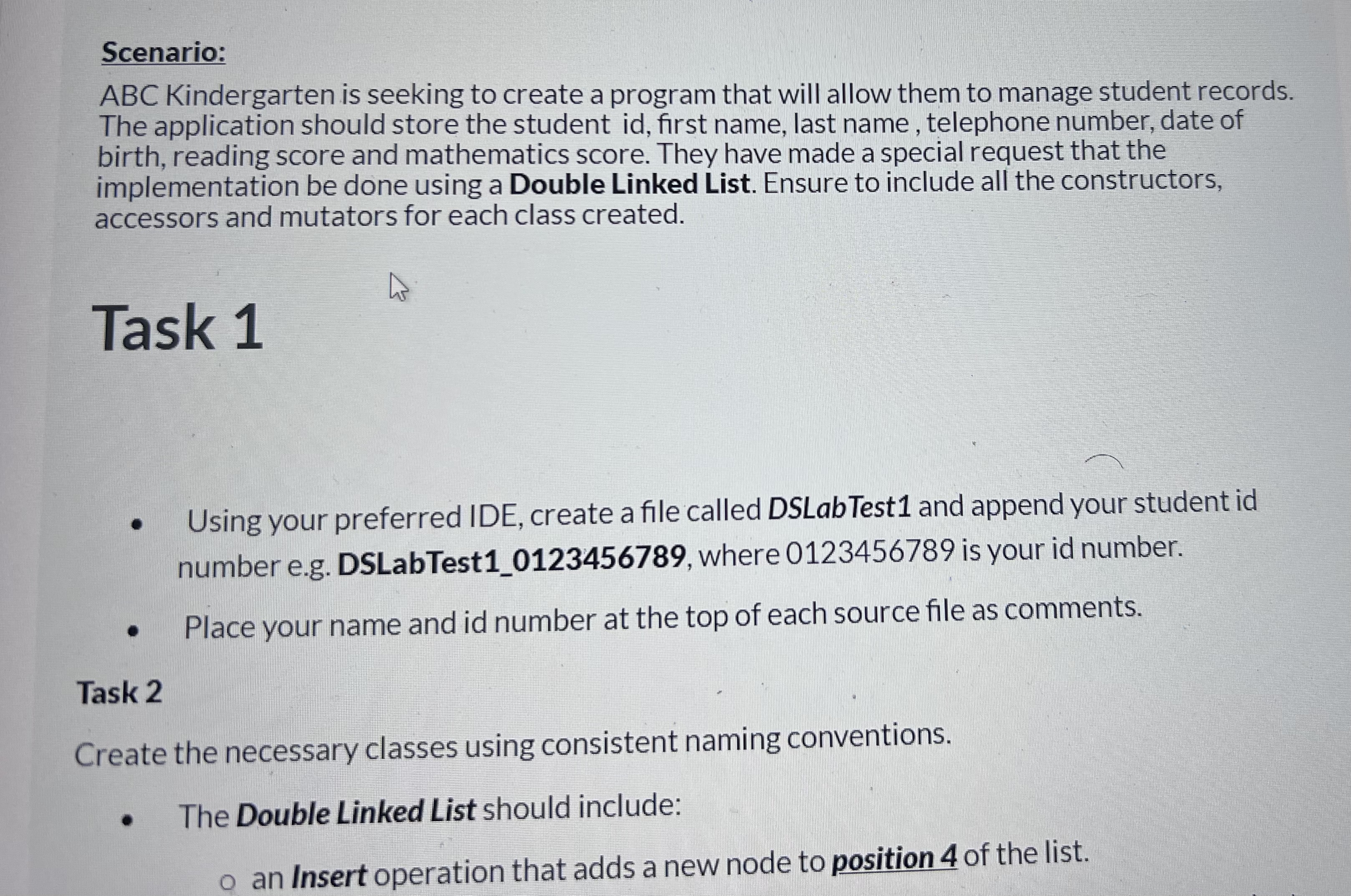 Scenario: ABC Kindergarten is seeking to create a