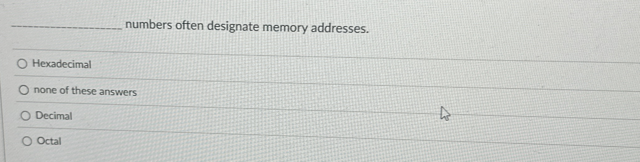 numbers often designate memory addresses.