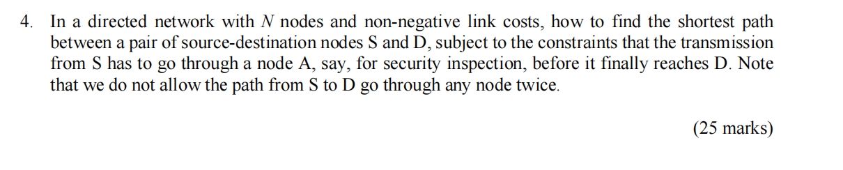 4 . In a directed network with \ ( N \ ) nodes