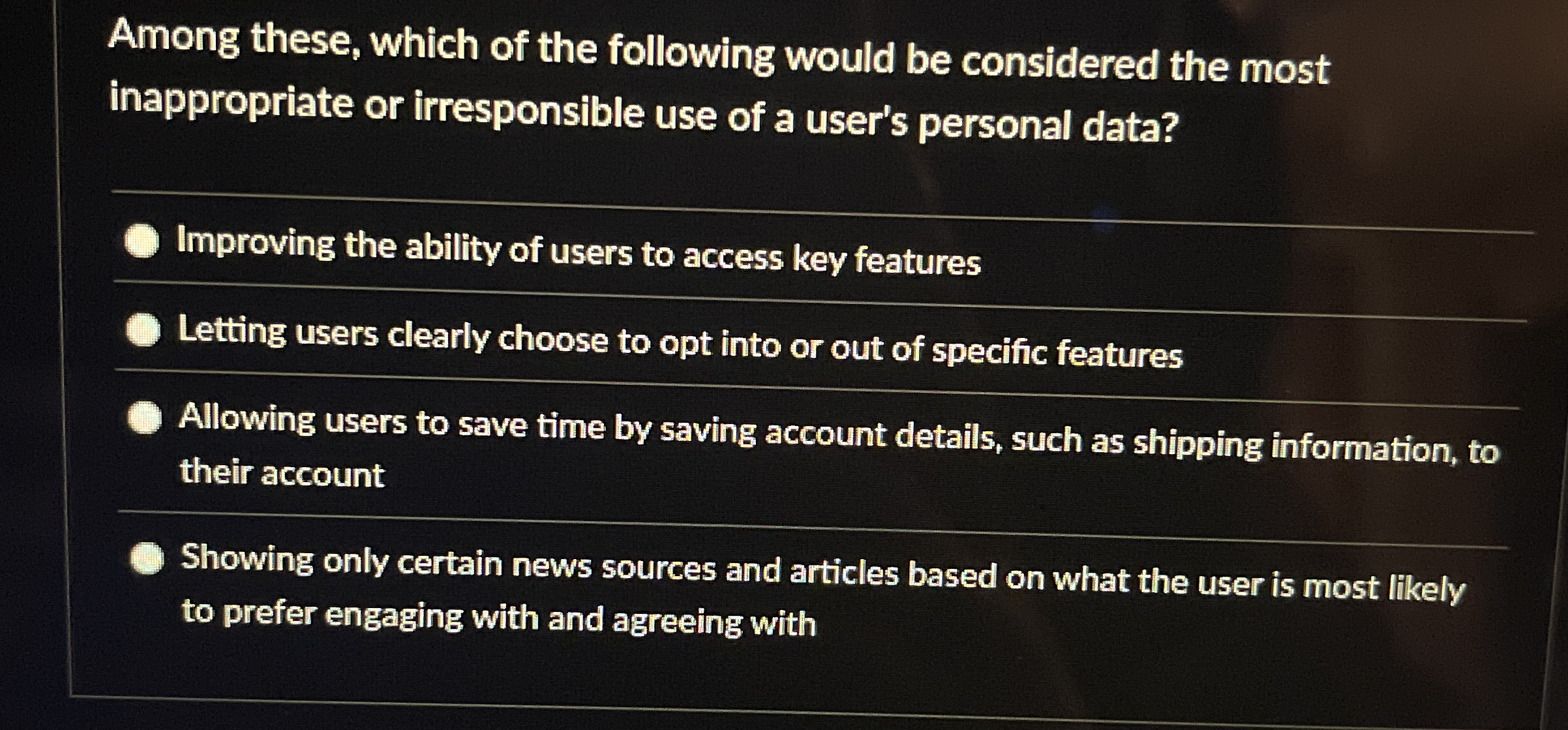 Among these, which of the following would be