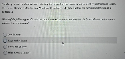 Guocheng, a system administrator, is testing the
