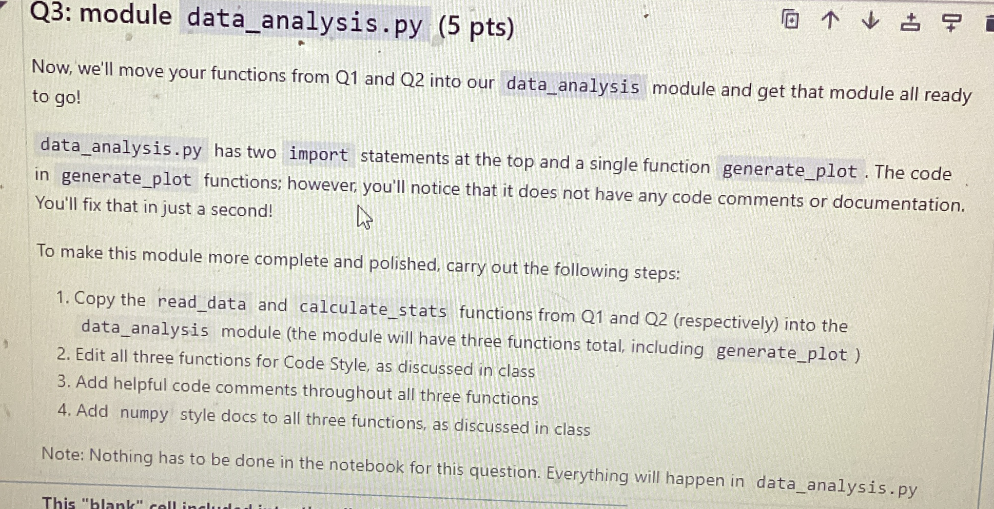 Q 3 : module data _ analysis.py ( 5 pts ) Now,