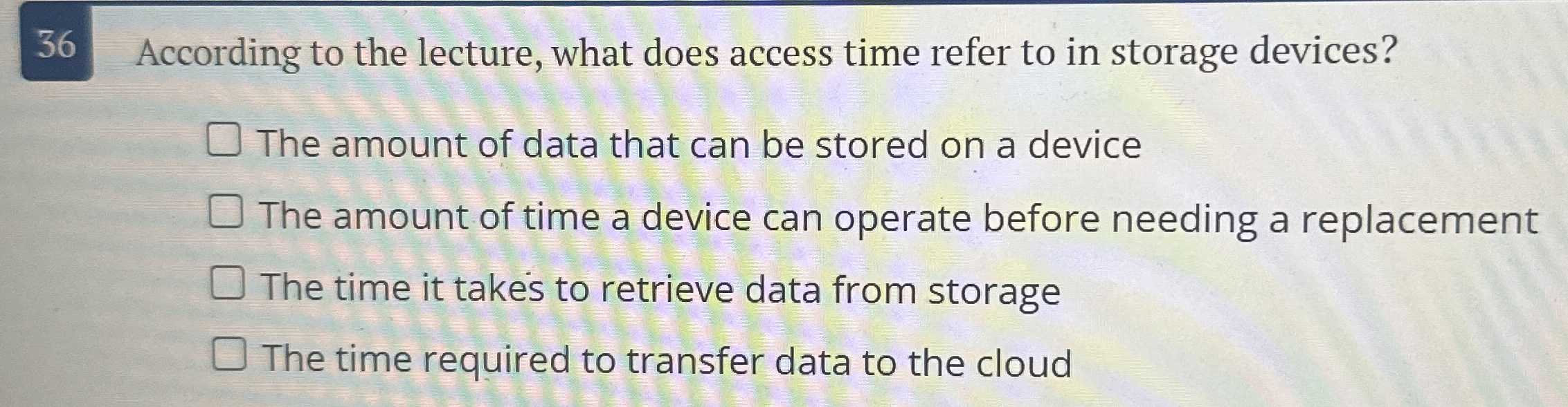 3 6 According to the lecture, what does access