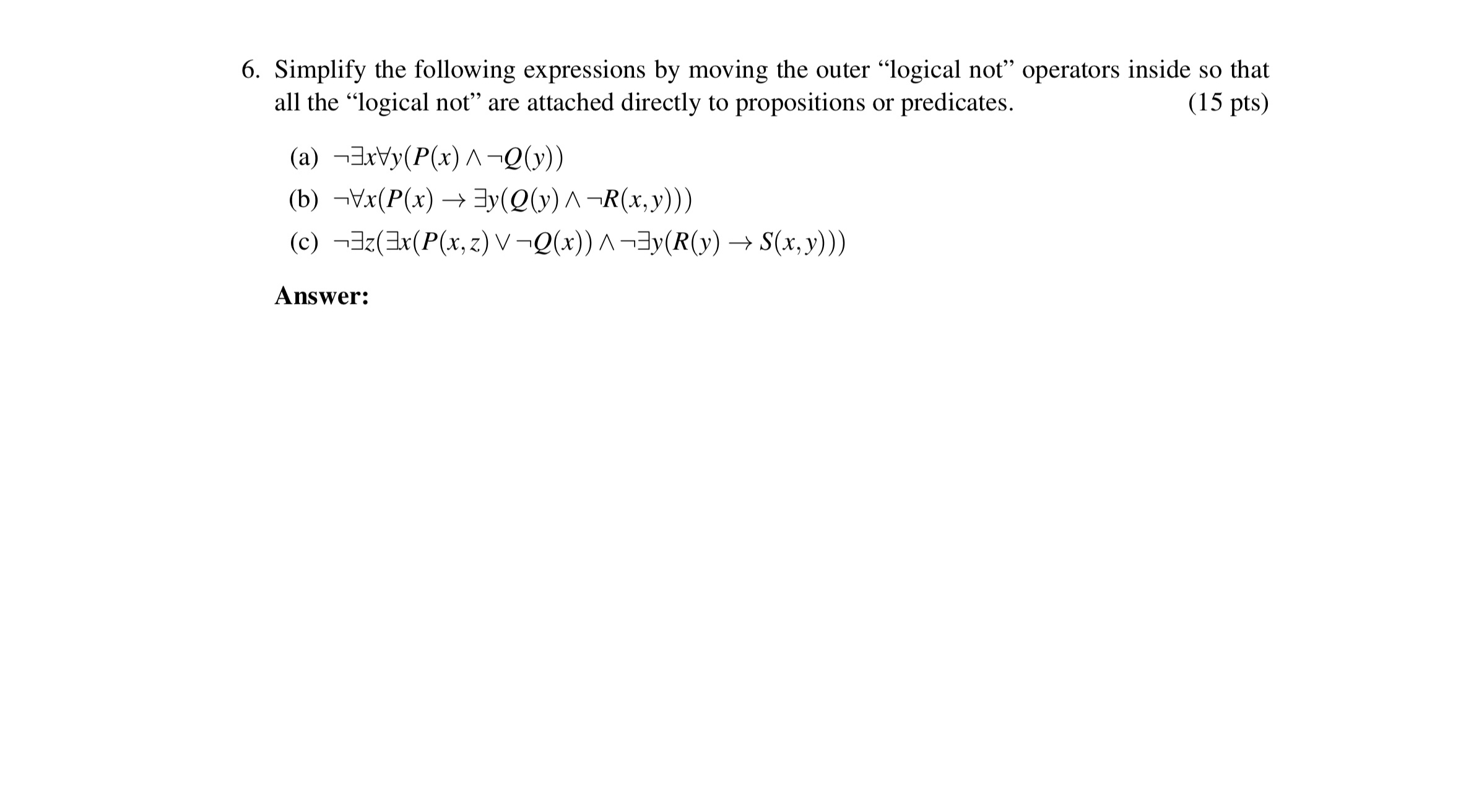 Simplify the following expressions by moving the