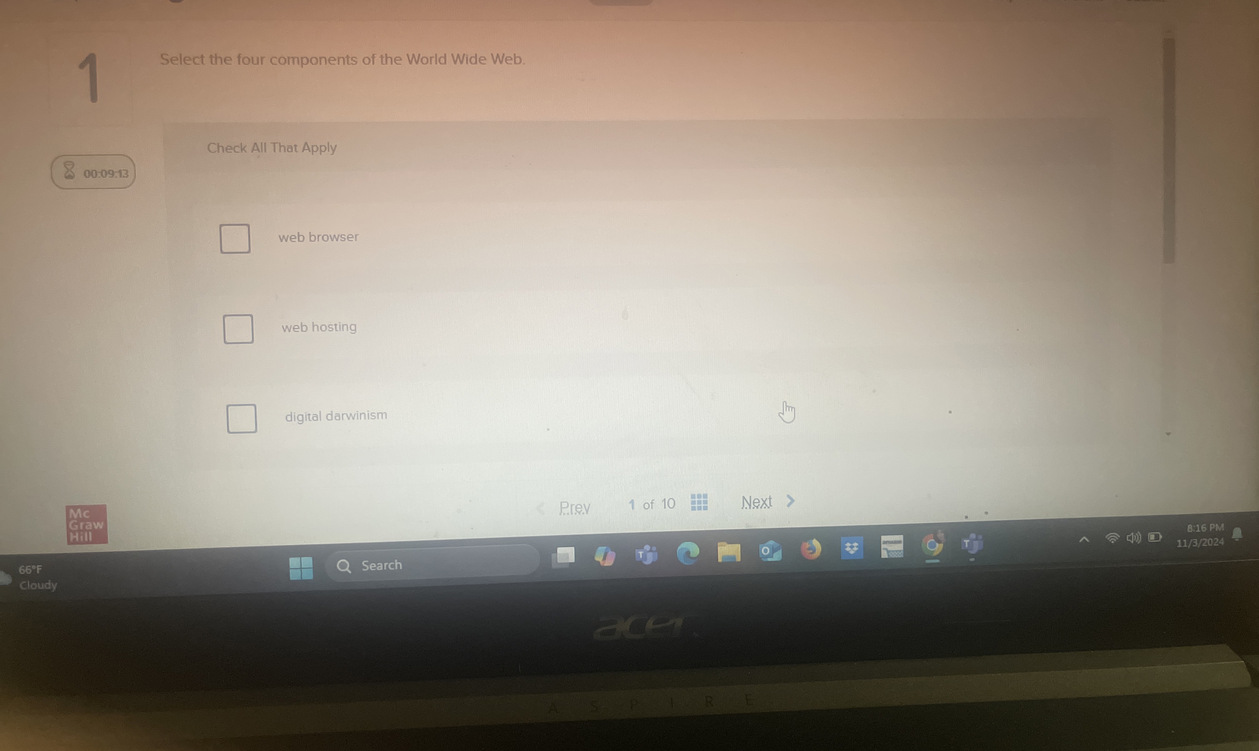 1 Select the four components of the World Wide