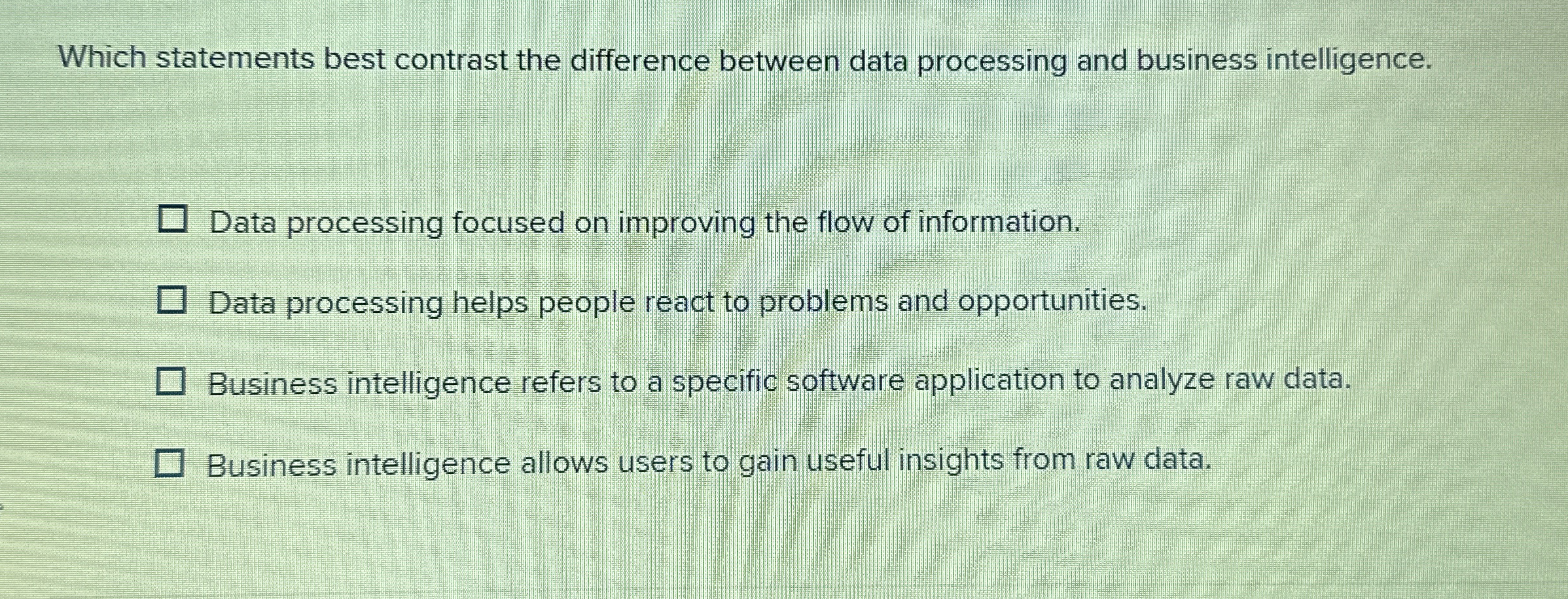 Which statements best contrast the difference