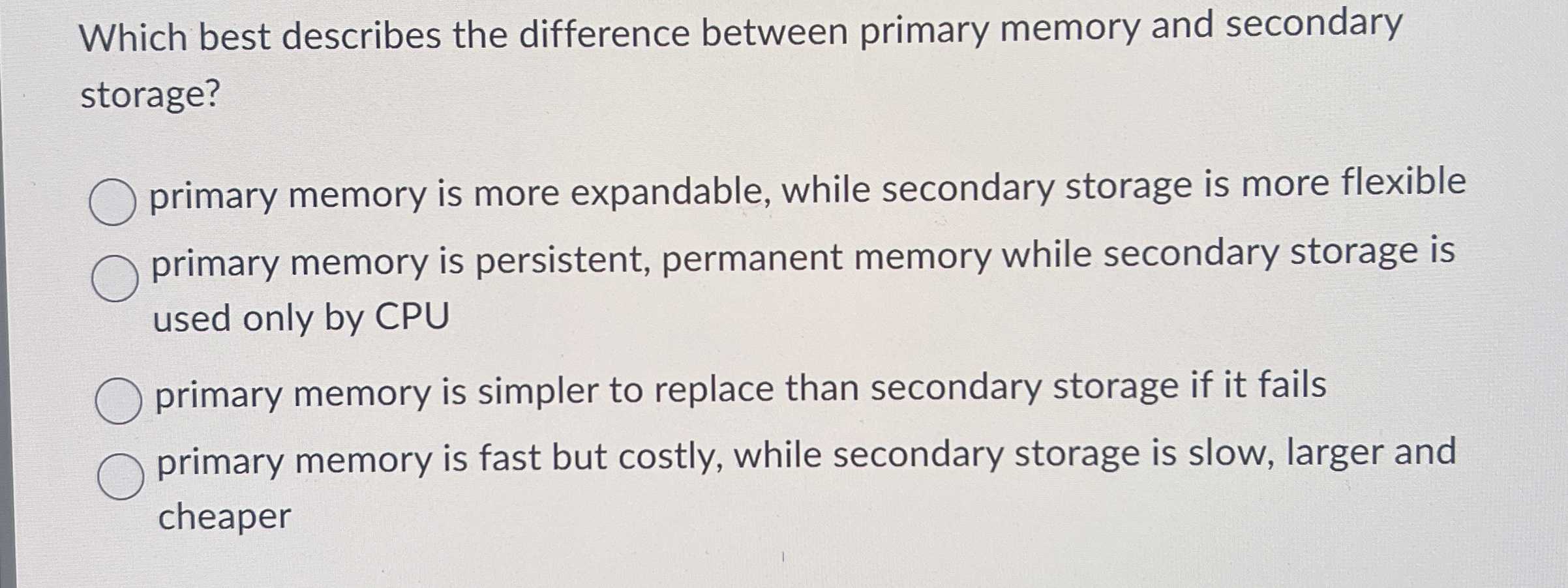 Which best describes the difference between