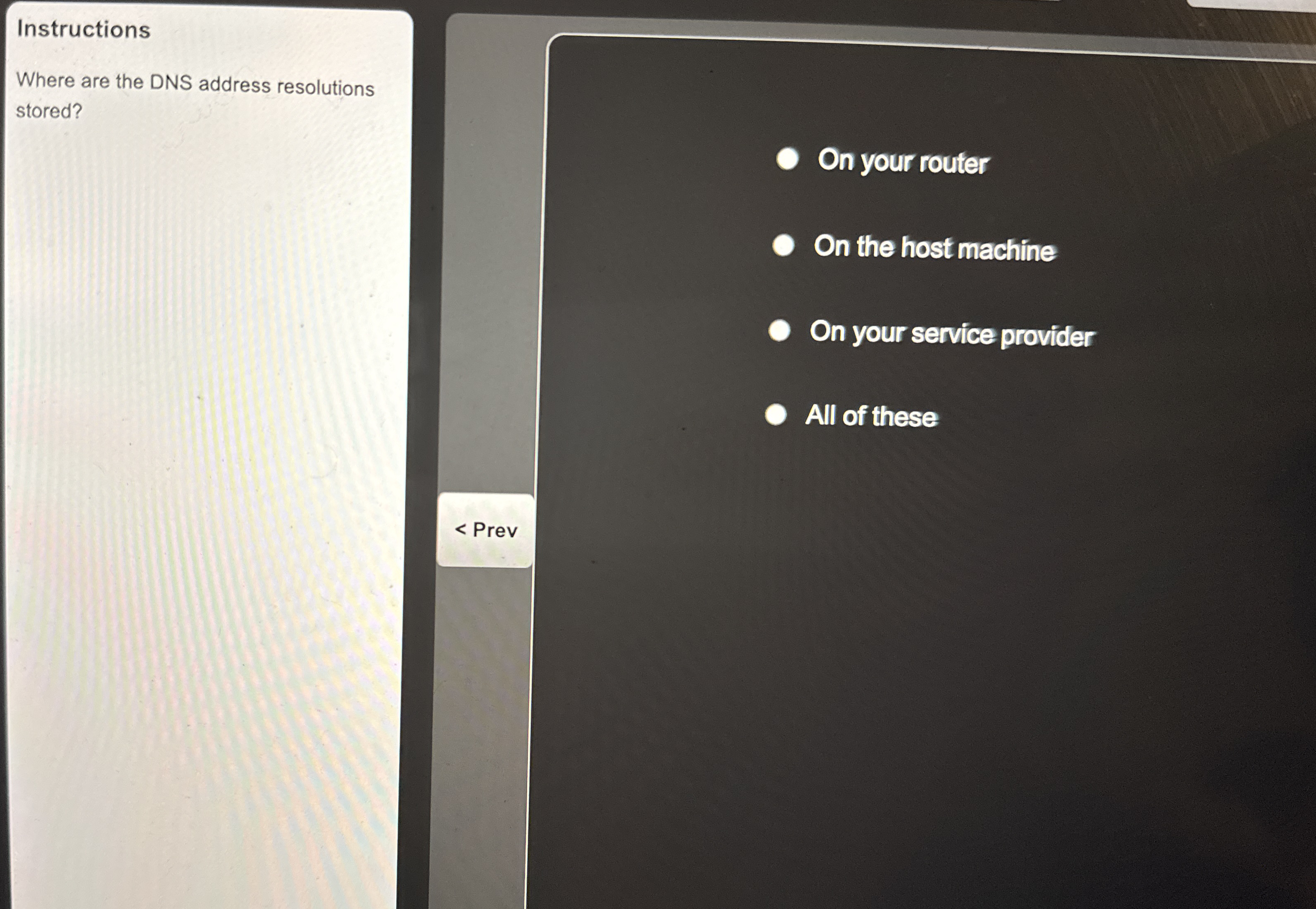 Instructions Where are the DNS address