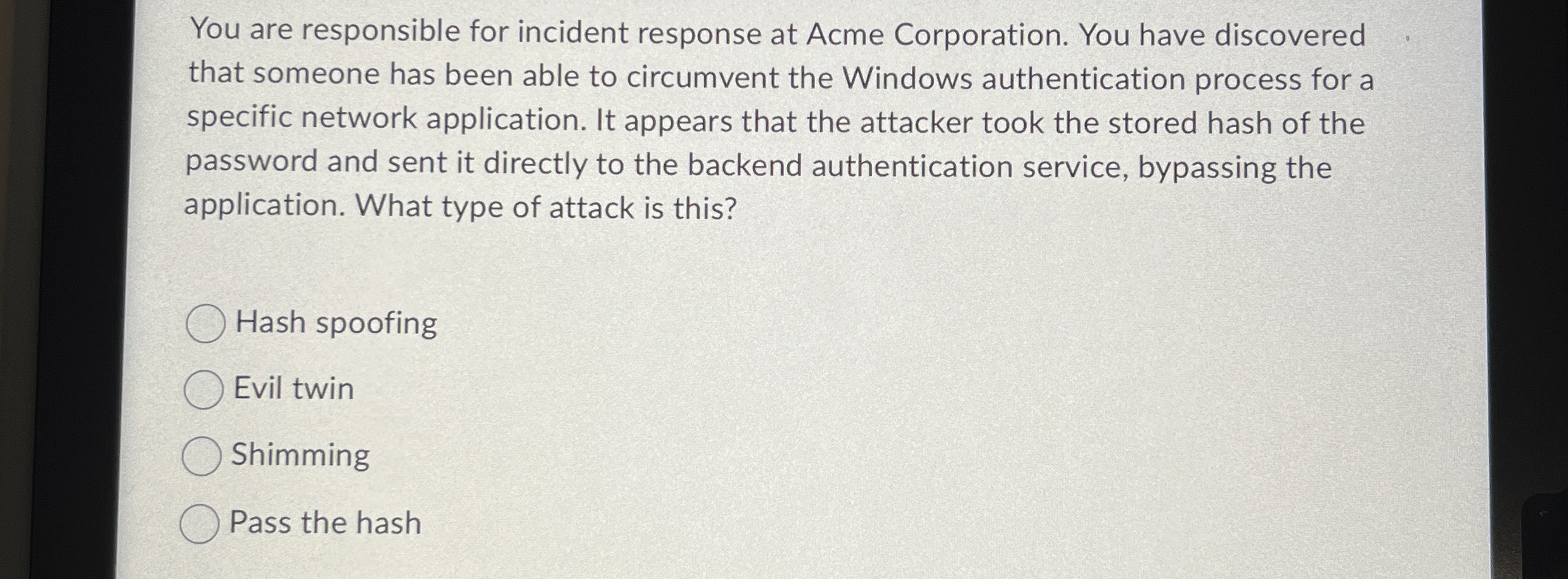 You are responsible for incident response at Acme