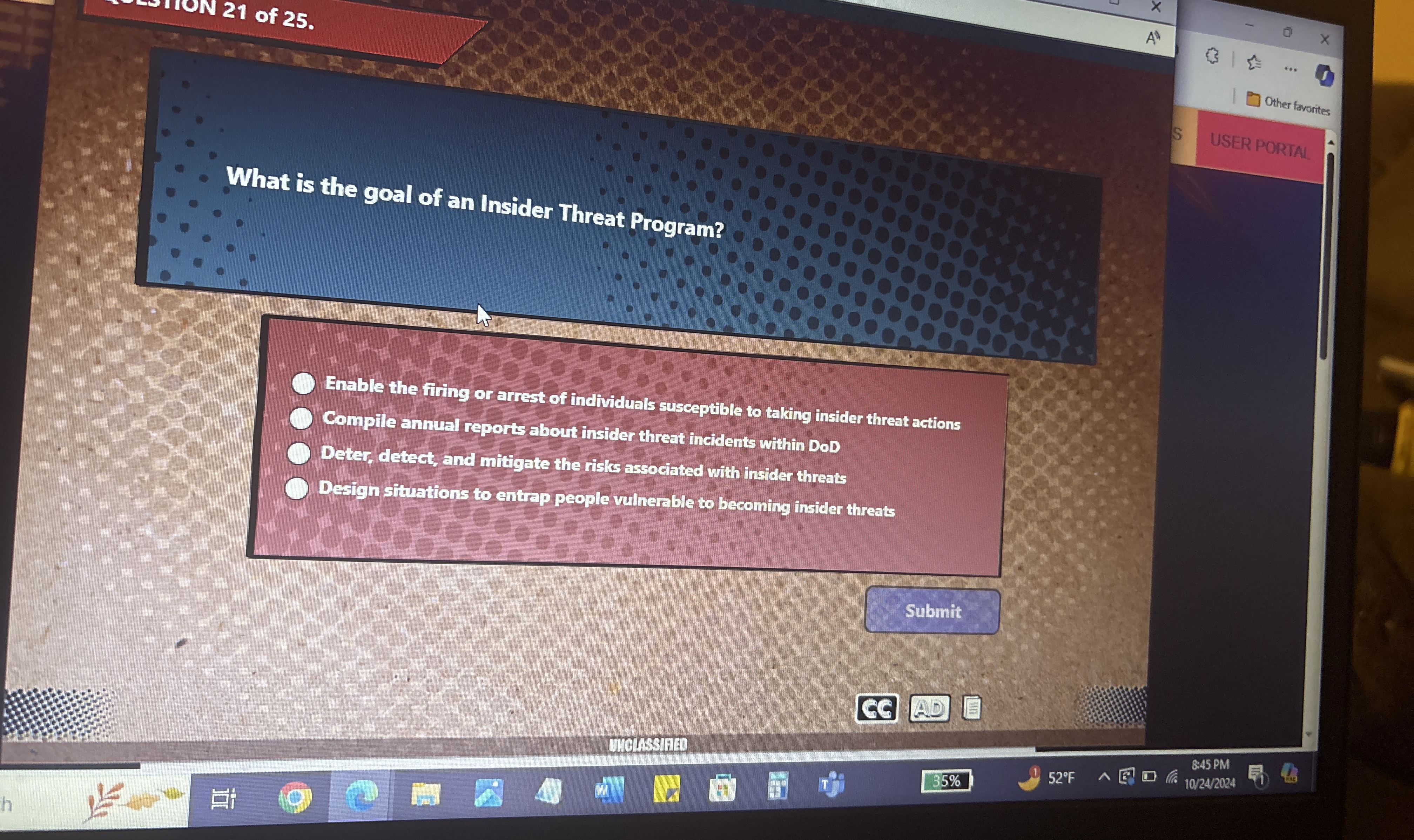 What is the goal of an Insider Threat Program?