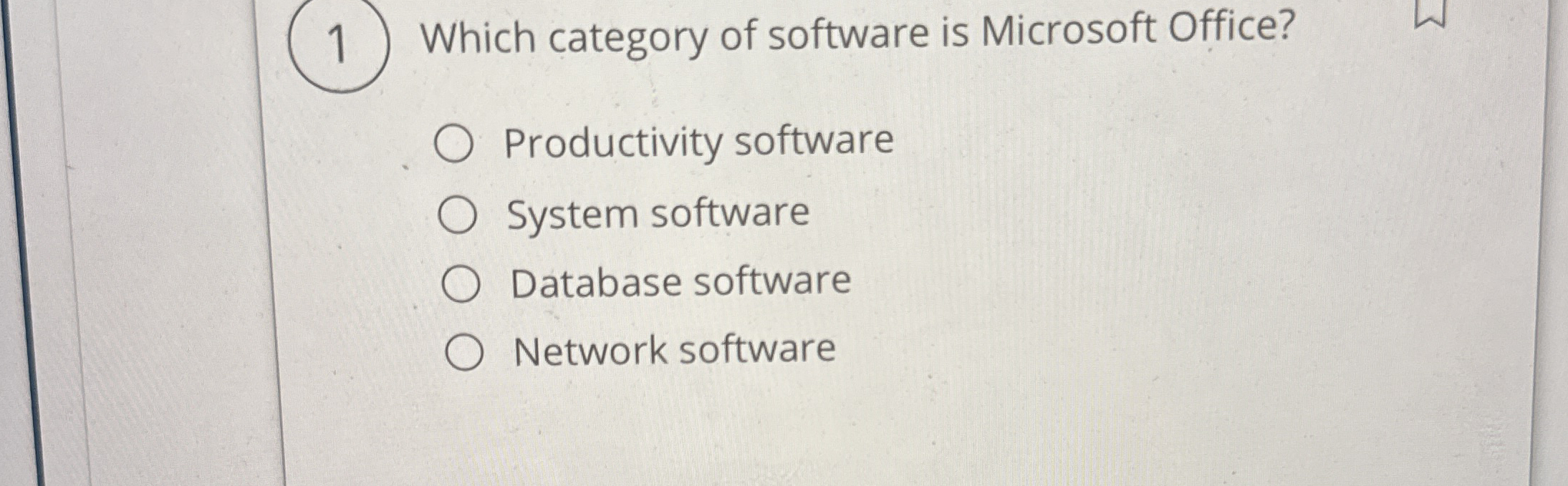 1 Which category of software is Microsoft Office?