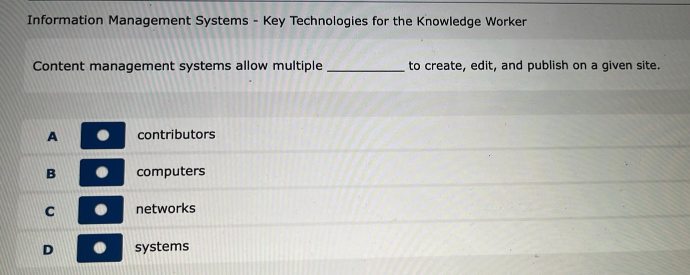 Information Management Systems - Key Technologies