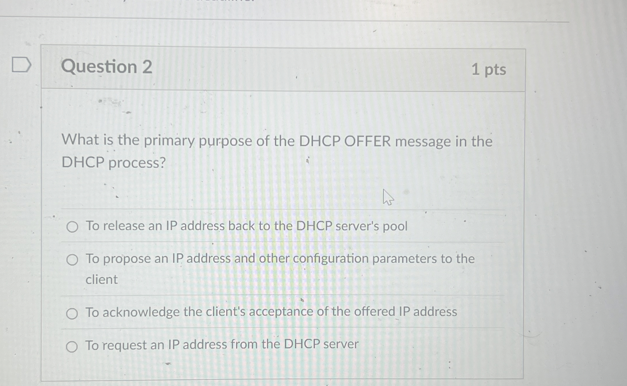 Question 2 What is the primary purpose of the