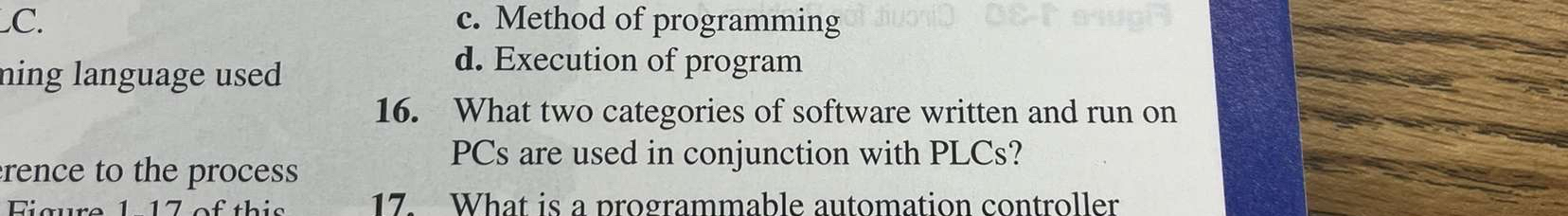 C . c . Method of programming ning language used