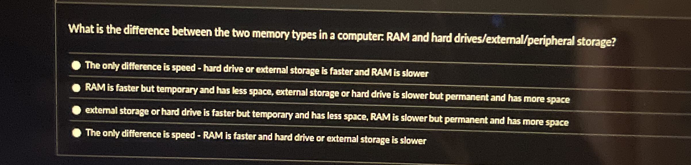 What is the difference between the two memory