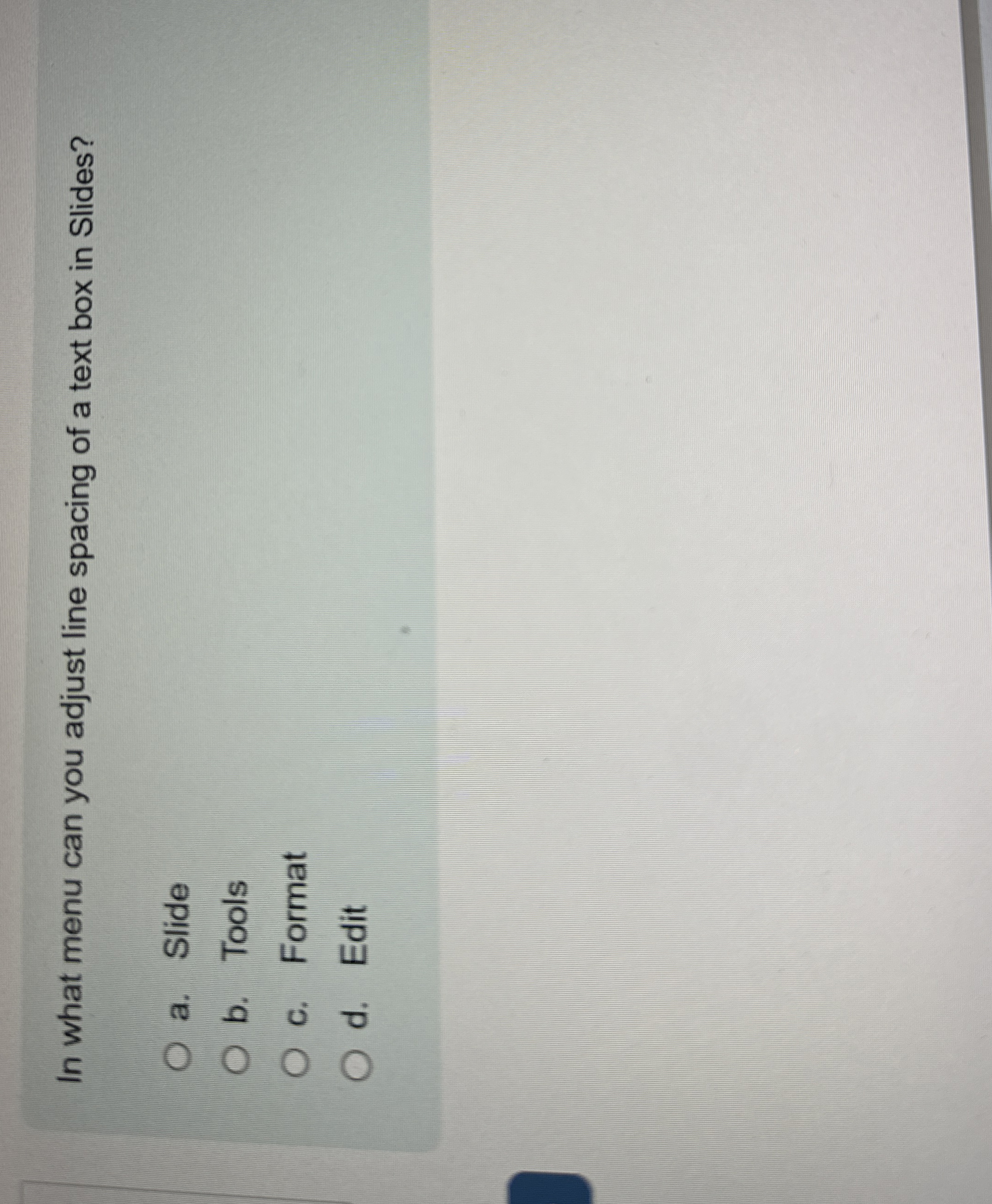 In what menu can you adjust line spacing of a